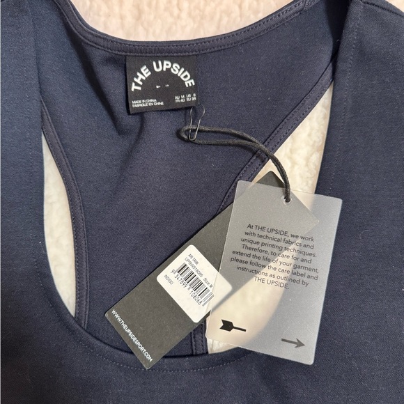 The Upside Black Tank Top with Green Stripe - Picture 3 of 4